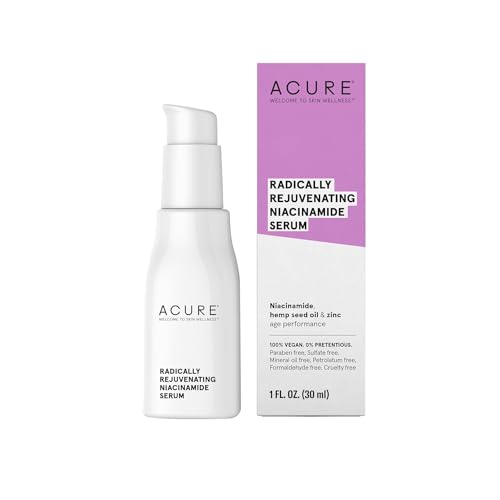 Acure Facial Serum - Anti-Aging Niacinamide with Hemp Seed Oil & Zinc PCA - 100% Vegan - 30ml