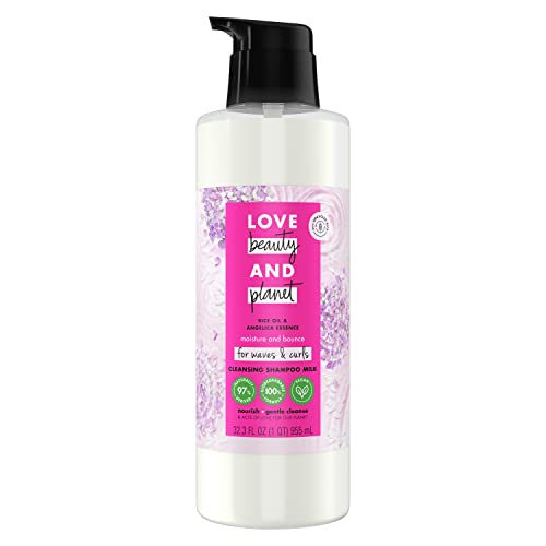 Love Beauty and Planet Shampoo - Nourishing for Waves & Curls, Upcycled Rice Oil - 32oz