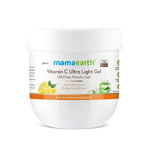 Mamaearth Vitamin C Moisturizer - 24-Hour Hydration, Brightens Skin, Oil-Free - 6.76 Fl Oz