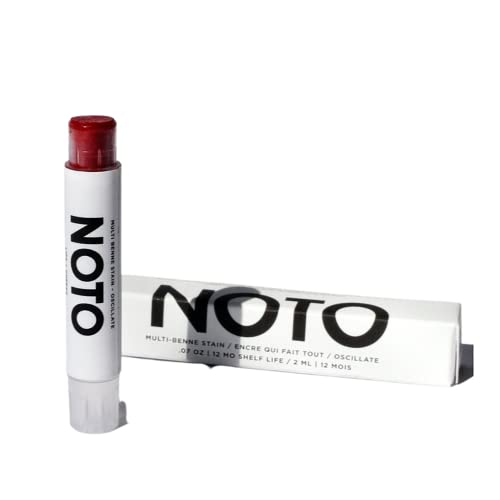 NOTO Botanics Lip & Cheek Stain - Nourishing Multi-Use Color, Paraben & Sulfate Free - Warm Red