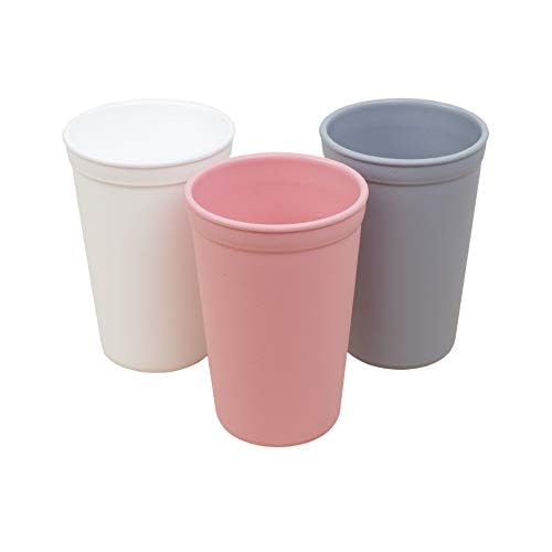 Re-Play Reusable Toddler Cups - Durable, Stackable, Dishwasher Safe - Set of 3, Modern Pink