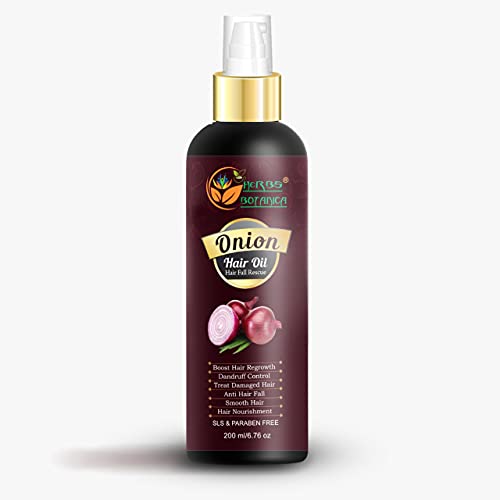 HERBS BOTANICA Red Onion Hair Oil - Nourishes Scalp, Promotes Growth, 6.76 fl oz