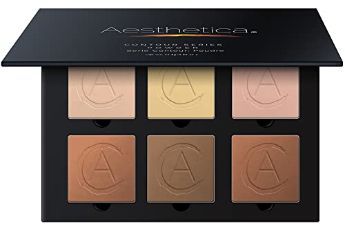 Aesthetica Cosmetics Contour & Highlight Palette - Flawless Finish, 100% Cruelty-Free - 6 Powder Set