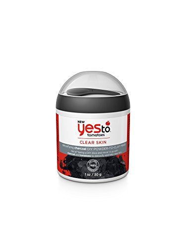 Yes To Tomatoes Detoxifying Charcoal Face Mask - 99% Natural, Paraben-Free - 1oz Jar