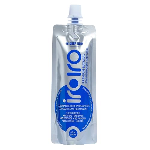 IROIRO Premium Hair Dye - 100% Vegan, Nourishes Hair, Yuzu-Cranberry Scent - 4oz Deep Blue