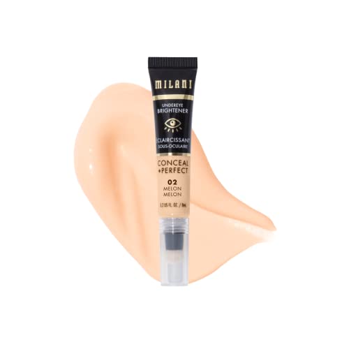 Milani Conceal + Perfect Undereye Brightener - Hydrating, Vegan Formula with Hyaluronic Acid - Melon