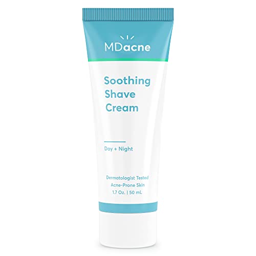 MDacne Shaving Cream for Acne-Prone Skin - Soothing, Oil-Free, Vegan - 1.7 oz