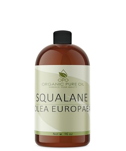 Pure Squalane Oil - Ultra Hydrating, Vegan, Non-GMO, Cold Pressed from Olive - 16 oz