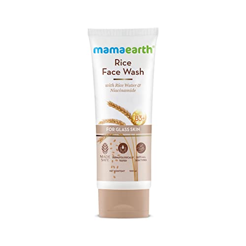 Mamaearth Rice Water Face Wash - Brightening & Hydrating, Made Safe Certified - 3.38 Fl Oz