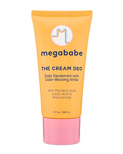 Megababe Daily Deodorant Cream - Odor-Blocking & Ingrown Hair Prevention, Aluminum-Free - 3 fl oz