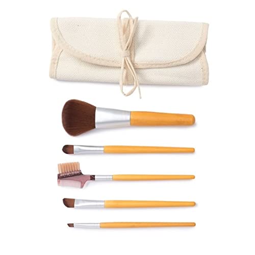 Honeybee Gardens Professional Makeup Brush Set - Vegan, Cruelty-Free, Bamboo, 6 Pieces
