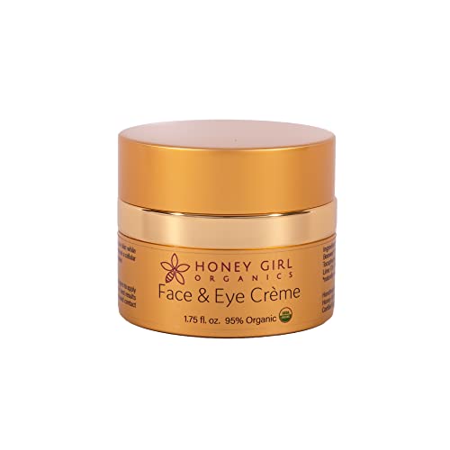 Honey Girl Organics Face & Eye Crème - Hydrating for Wrinkles & Dark Circles, 95% Organic - 1.75oz