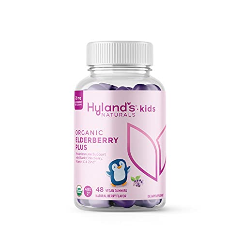 Hyland's Kids Immune Defense Gummies - Organic Elderberry, Zinc & Vitamin C, Vegan - 48 Count