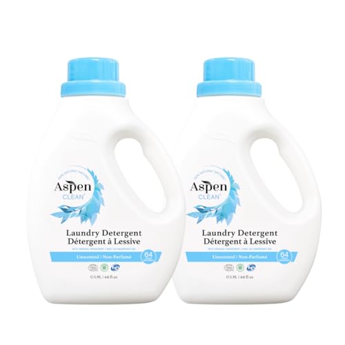 AspenClean Laundry Detergent - 100% Natural, EWG Verified, Safe for Babies & Pets - 2 Pack