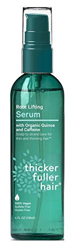 Thicker Fuller Hair Serum - Root Lifting, Organic Quinoa, Vegan, 4oz (Pack of 3)