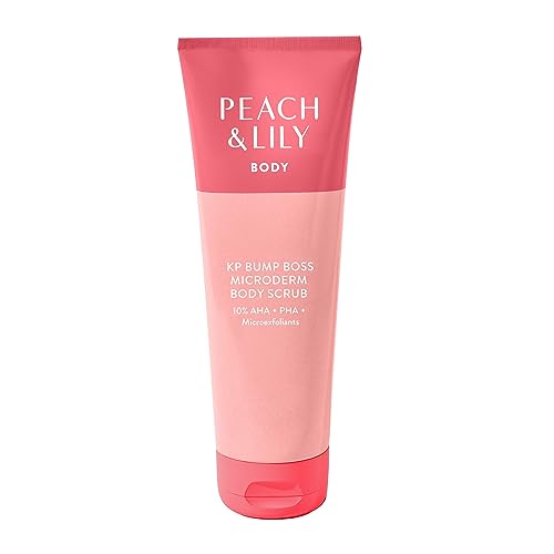 Peach & Lily Body Scrub - 10% AHA for Smooth Skin, Vegan, Cruelty-Free - 8.11oz
