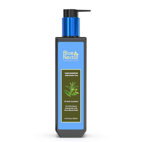 Blue Nectar Shampoo - Anti-Frizz & Hair Growth with Biotin, Paraben-Free - 6.76 Fl oz