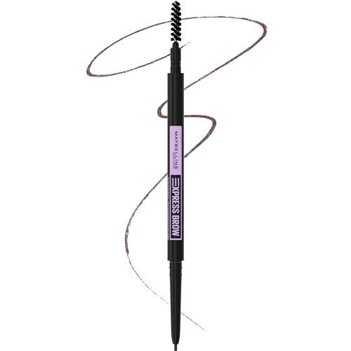 Maybelline Brow Pencil - Ultra Precise Definition with Built-in Spoolie, Deep Brown - 1.5mm Tip