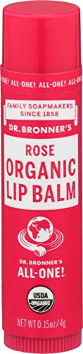 Dr. Bronner's Organic Rose Lip Balm - Nourishing Moisture, Certified Organic - 0.15 oz