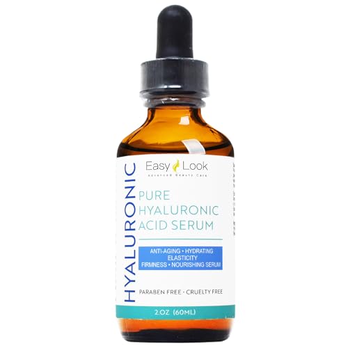 Easy Look Pure Hyaluronic Acid Face Serum - Hydrating, Anti-Aging, Dark Spot Reduction - 2 oz