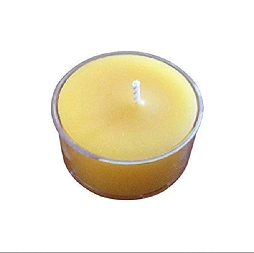 Natural Beeswax Tealight Candles - Hand Poured, Zinc-Free Wick, 100 Pack - 1.5" Diameter