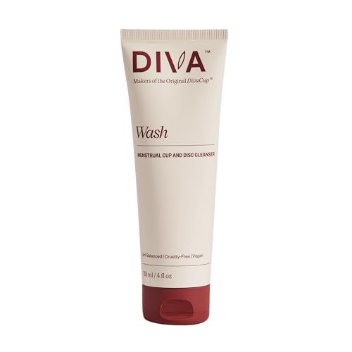 DIVA Wash Menstrual Cup Cleanser - 100% Plant-Based, Gentle pH Balance, Fresh Citrus - 4 Fl Oz