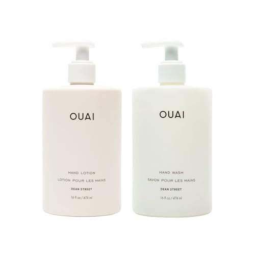 OUAI Hand Wash & Lotion Set - Moisturizes with Avocado & Jojoba Oils, Dean Street Scent - 16 fl oz