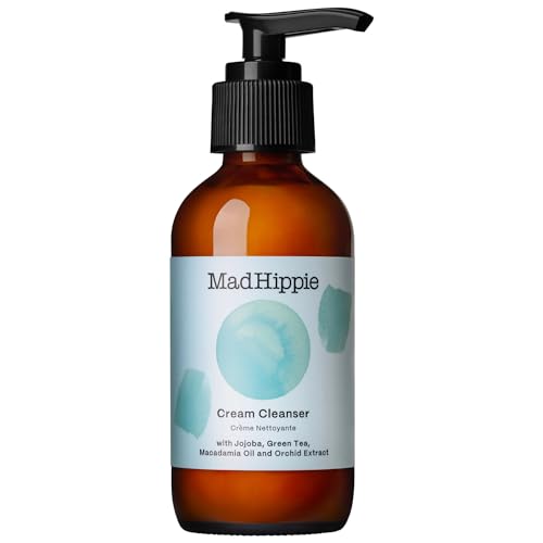 Mad Hippie Cream Cleanser - Hydrating with Jojoba Oil & Green Tea, Gentle for Dry Skin - 4 Fl Oz