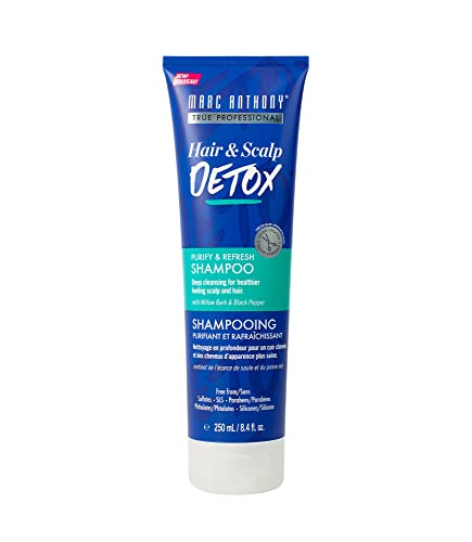 Marc Anthony Hair Detox Shampoo - Deep Cleansing, Moisturizing Willow Bark & Black Pepper - 8.4oz