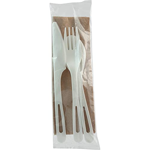 World Centric TPLA Cutlery Set - Safe, Non-Toxic, Plant-Based, Dishwasher Safe - 250/Carton