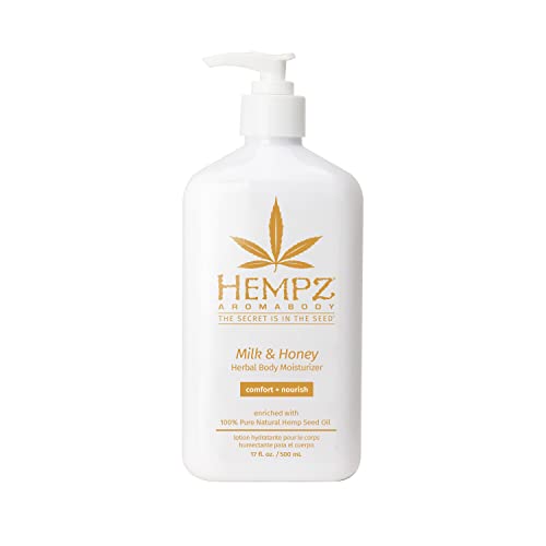 Hempz Milk & Honey Body Lotion - Hydrates Sensitive Skin, Paraben-Free, 100% Vegan - 17oz