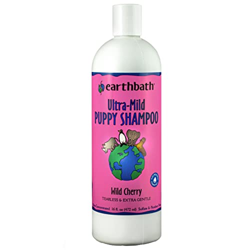 earthbath Dog Shampoo - Gentle Wild Cherry Clean, Organic Ingredients, Cruelty-Free - 16 Oz