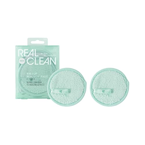 Real Techniques Makeup Remover Pads - Gentle, Reusable Dual-Sided for All Skin Types - 2 Count