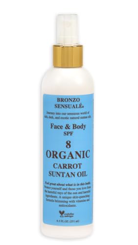 Bronzo Sensuale Tanning Oil - Deep, Healthy Tan with Organic Carrot Oil, 8.5oz