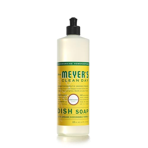 Mrs. Meyer's Dish Soap - Plant-Derived, Biodegradable, Honeysuckle Scent - 16 fl. oz