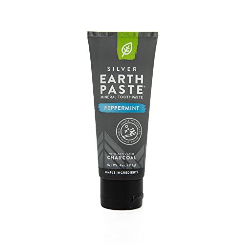 Redmond Earthpaste Toothpaste - Natural Charcoal Clean, Non-Fluoride, Vegan - 4oz Peppermint