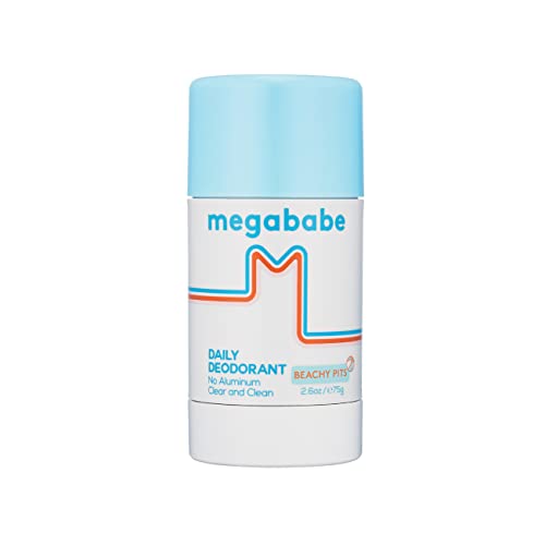 Megababe Daily Deodorant - Aluminum-Free, Dermatologist Approved, Hydrating - Beachy Pits, 2.6 oz