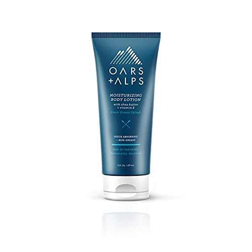 Oars + Alps Body Lotion - Deep Hydration with Vitamin E & Shea Butter, Fresh Ocean Splash - 8 Oz