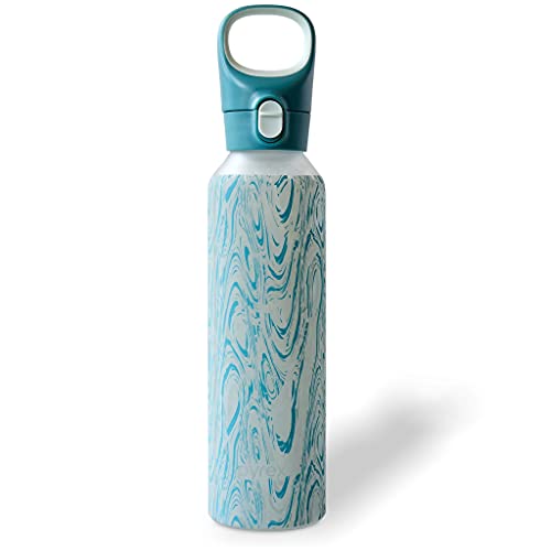 Pyrex Reusable Water Bottle - Leakproof, Color-Changing, BPA-Free Silicone Coating - 17.5oz