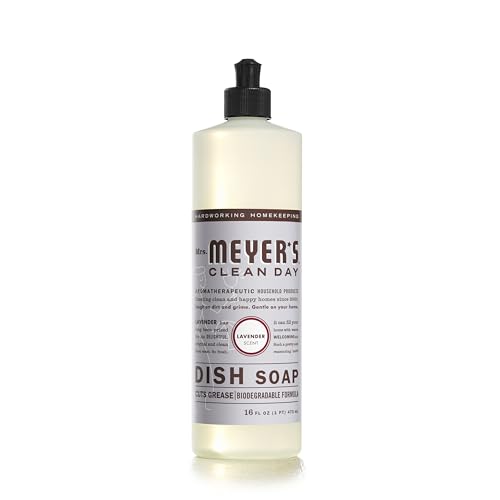 Mrs. Meyer's Liquid Dish Soap - Cuts Grease, Biodegradable, Lavender Scent - 16oz