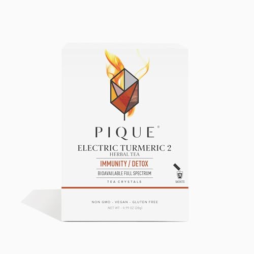 PIQUE Electric Turmeric Supplement - Supports Immunity, Detox, Radiant Skin - 28ct Sticks