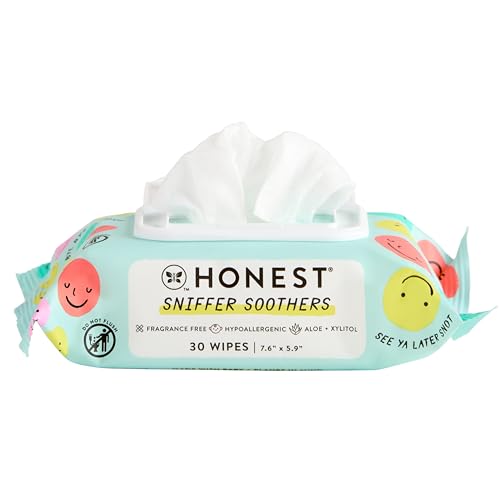 The Honest Company Plant-Based Face Wipes - Soothing, Hypoallergenic, EWG Verified - 30 Count