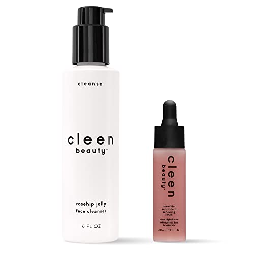 Cleen Beauty Skin Care Set - Gentle Cleanser & Antioxidant Serum, Vegan, 2 Items