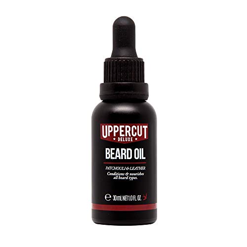 Uppercut Deluxe Beard Oil - Softens & Nourishes, Moisturizes Skin - Patchouli & Leather, 1 fl. oz.