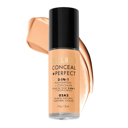 Milani Conceal + Perfect 2-in-1 Foundation - Flawless Coverage for Blemishes, 1 Fl. Oz.