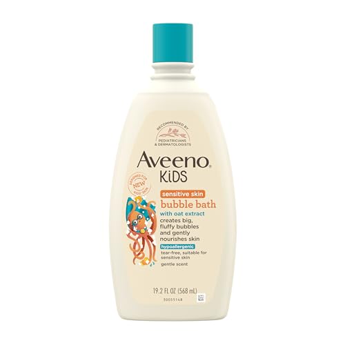 Aveeno Kids Bubble Bath - Nourishing Oat Extract for Sensitive Skin, Dye-Free - 19.2 fl. oz