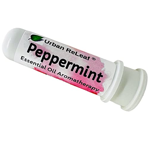 Urban ReLeaf Peppermint Nasal Inhaler - Pure Mint Oil, Alcohol-Free, Pocket-Sized - USA Made