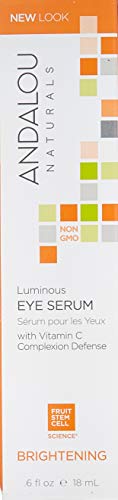 Andalou Naturals Luminous Eye Serum - Brightens Dark Circles, Boosts Vitality, 0.6oz