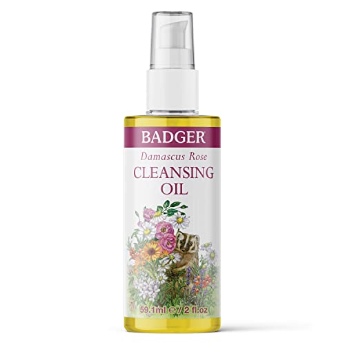 Badger Face Oil Cleanser - Nourishing Damascus Rose, Certified Organic Ingredients - 2 oz