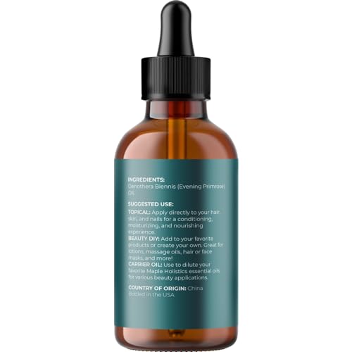 Maple Holistics Evening Primrose Face Oil - Hydrates, Nourishes Skin & Hair - 4oz